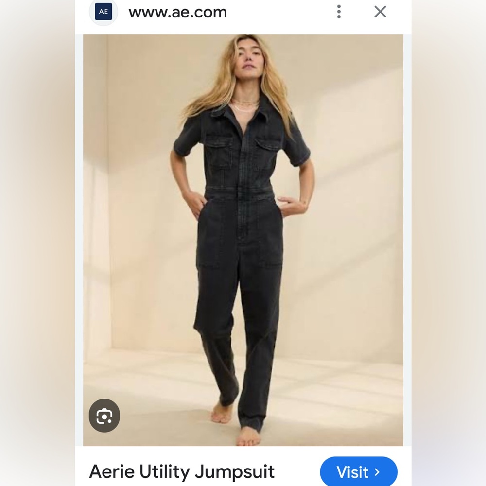 Aerie Charcoal Utility Jumpsuit